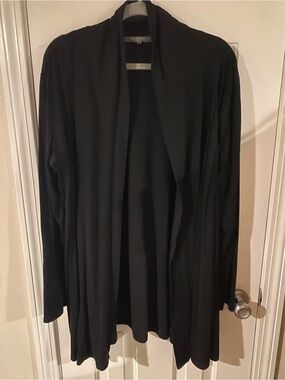 Essentials Black Open-Front Women's Cardigan